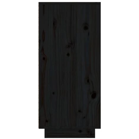 SUPERMARKET Buffet Noir 110x34x75 Cm Bois Massif De Pin 5 SUPERMARKET Buffet Noir 110x34x75 Cm Bois Massif De Pin – Image 5
