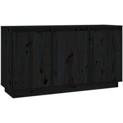 SUPERMARKET Buffet Noir 111x34x60 Cm Bois Massif De Pin -Buffet et enfilade Soldes 63663399 2
