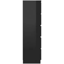 SUPERMARKET Buffet à Tiroirs Noir Brillant 60x35x121 Cm Aggloméré -Buffet et enfilade Soldes 63663409 5