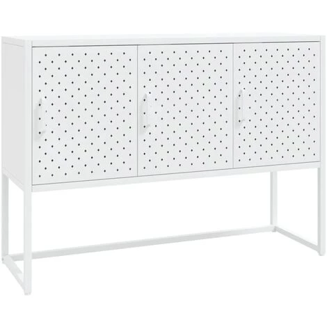 SUPERMARKET Buffet Blanc 105x35x75 Cm Acier 2 SUPERMARKET Buffet Blanc 105x35x75 Cm Acier – Image 2