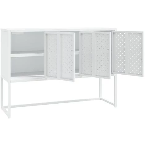 SUPERMARKET Buffet Blanc 105x35x75 Cm Acier 4 SUPERMARKET Buffet Blanc 105x35x75 Cm Acier – Image 4