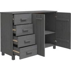 SUPERMARKET Buffet Gris Foncé 113x40x80 Cm Bois Massif De Pin SUHB-340446 7 SUPERMARKET Buffet Gris Foncé 113x40x80 Cm Bois Massif De Pin SUHB-340446 -Buffet et enfilade Soldes 63663622 3