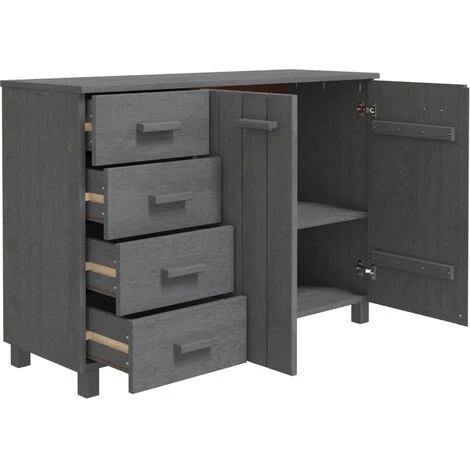 SUPERMARKET Buffet Gris Foncé 113x40x80 Cm Bois Massif De Pin SUHB-340446 3 SUPERMARKET Buffet Gris Foncé 113x40x80 Cm Bois Massif De Pin SUHB-340446 – Image 3
