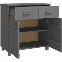 SUPERMARKET Buffet Gris Foncé 79x40x80 Cm Bois Massif De Pin SUHB-340438 9 SUPERMARKET Buffet Gris Foncé 79x40x80 Cm Bois Massif De Pin SUHB-340438 -Buffet et enfilade Soldes 63663716 5