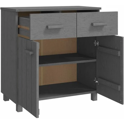 SUPERMARKET Buffet Gris Foncé 79x40x80 Cm Bois Massif De Pin SUHB-340438 5 SUPERMARKET Buffet Gris Foncé 79x40x80 Cm Bois Massif De Pin SUHB-340438 – Image 5