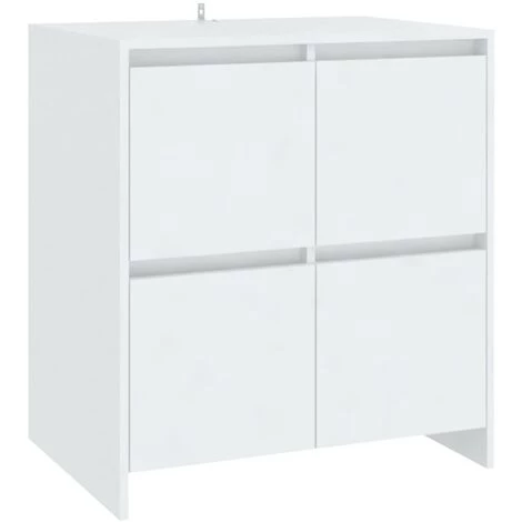 SUPERMARKET Buffets 2 Pcs Blanc 70x41x75 Cm Aggloméré 4 SUPERMARKET Buffets 2 Pcs Blanc 70x41x75 Cm Aggloméré – Image 4