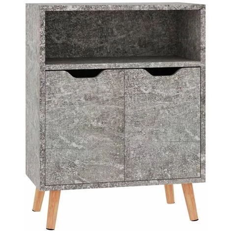 SUPERMARKET Buffet Gris Béton 60x30x72 Cm Aggloméré 2 SUPERMARKET Buffet Gris Béton 60x30x72 Cm Aggloméré – Image 2