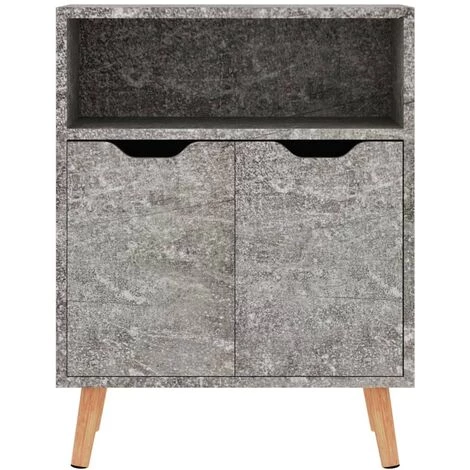 SUPERMARKET Buffet Gris Béton 60x30x72 Cm Aggloméré 3 SUPERMARKET Buffet Gris Béton 60x30x72 Cm Aggloméré – Image 3