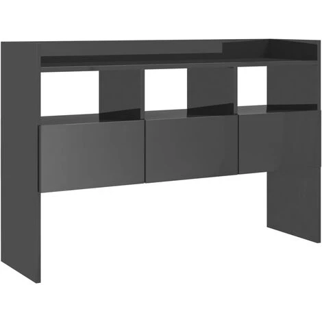 SUPERMARKET Buffet Gris Brillant 105x30x70 Cm Aggloméré 2 SUPERMARKET Buffet Gris Brillant 105x30x70 Cm Aggloméré – Image 2