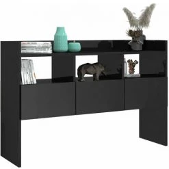 SUPERMARKET Buffet Noir Brillant 105x30x70 Cm Aggloméré -Buffet et enfilade Soldes 63667026 4