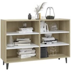 SUPERMARKET Buffet Blanc Et Chêne Sonoma 103,5x35x70 Cm Aggloméré SUHB-806045 7 SUPERMARKET Buffet Blanc Et Chêne Sonoma 103,5x35x70 Cm Aggloméré SUHB-806045 -Buffet et enfilade Soldes 63667067 3