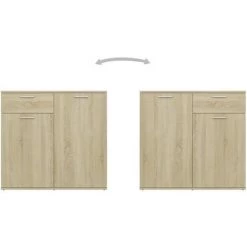 SUPERMARKET Buffet Chêne Sonoma 80x36x75 Cm Aggloméré -Buffet et enfilade Soldes 63668020 5