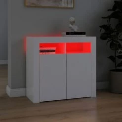 SUPERMARKET Buffet Avec Lumières LED Blanc 80x35x75 Cm -Buffet et enfilade Soldes 63668652 3