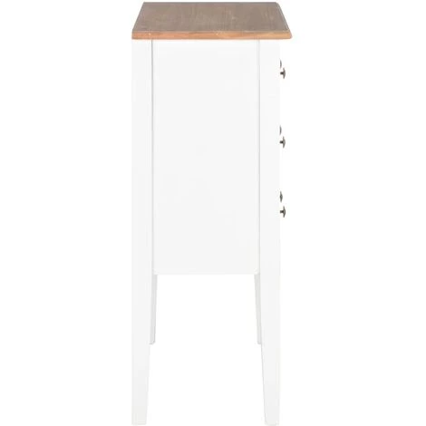 SUPERMARKET Buffet Blanc 54 X 30 X 80 Cm Bois Massif 5 SUPERMARKET Buffet Blanc 54 X 30 X 80 Cm Bois Massif – Image 5