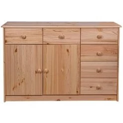 SUPERMARKET Buffet 6 Tiroirs 113x35x73 Cm Bois De Pin Massif -Buffet et enfilade Soldes 63669615 2
