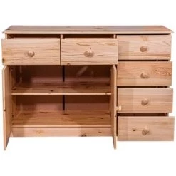 SUPERMARKET Buffet 6 Tiroirs 113x35x73 Cm Bois De Pin Massif -Buffet et enfilade Soldes 63669615 4