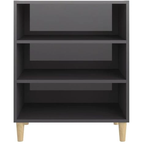 SUPERMARKET Buffet Gris Brillant 57x35x70 Cm Aggloméré SUHB-806057 4 SUPERMARKET Buffet Gris Brillant 57x35x70 Cm Aggloméré SUHB-806057 – Image 4