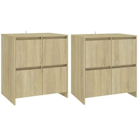 SUPERMARKET Buffets 2 Pcs Chêne Sonoma 70x41x75 Cm Aggloméré 2 SUPERMARKET Buffets 2 Pcs Chêne Sonoma 70x41x75 Cm Aggloméré – Image 2