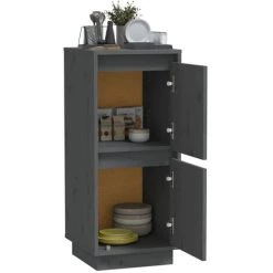 SUPERMARKET Buffet Gris 31,5x34x75 Cm Bois Massif De Pin SUHB-813384 -Buffet et enfilade Soldes 63671567 4