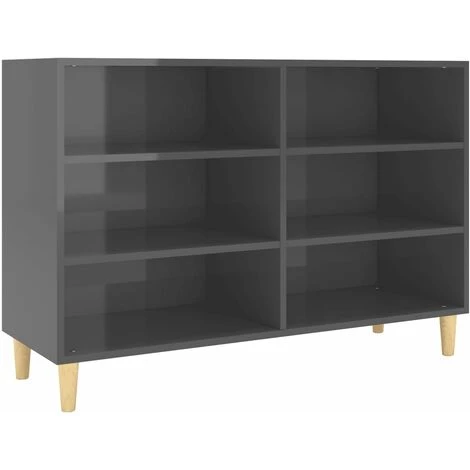 SUPERMARKET Buffet Gris Brillant 103,5x35x70 Cm Aggloméré SUHB-806039 2 SUPERMARKET Buffet Gris Brillant 103,5x35x70 Cm Aggloméré SUHB-806039 – Image 2