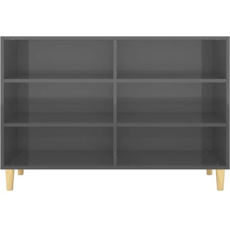 SUPERMARKET Buffet Gris Brillant 103,5x35x70 Cm Aggloméré SUHB-806039 4 SUPERMARKET Buffet Gris Brillant 103,5x35x70 Cm Aggloméré SUHB-806039 – Image 4