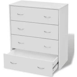 SUPERMARKET Buffet Avec 4 Tiroirs 60 X 30,5 X 71 Cm Blanc -Buffet et enfilade Soldes 63672829 2