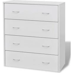 SUPERMARKET Buffet Avec 4 Tiroirs 60 X 30,5 X 71 Cm Blanc -Buffet et enfilade Soldes 63672829 3