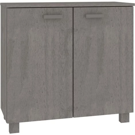 SUPERMARKET Buffet Gris Clair 85x35x80 Cm Bois Massif De Pin SUHB-340495 2 SUPERMARKET Buffet Gris Clair 85x35x80 Cm Bois Massif De Pin SUHB-340495 – Image 2