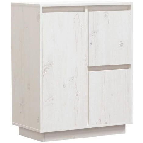 SUPERMARKET Buffet Blanc 60x34x75 Cm Bois Massif De Pin SUHB-813391 2 SUPERMARKET Buffet Blanc 60x34x75 Cm Bois Massif De Pin SUHB-813391 – Image 2