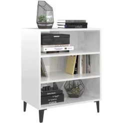 SUPERMARKET Buffet Blanc Brillant 57x35x70 Cm Aggloméré SUHB-806064 -Buffet et enfilade Soldes 63675137 3