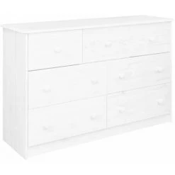 SUPERMARKET Buffet 7 Tiroirs Blanc 113x35x73 Cm Bois De Pin Massif