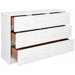 SUPERMARKET Buffet 7 Tiroirs Blanc 113x35x73 Cm Bois De Pin Massif -Buffet et enfilade Soldes 63675835 3