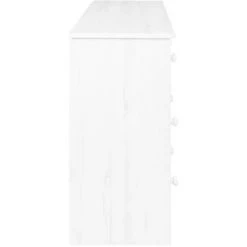 SUPERMARKET Buffet 7 Tiroirs Blanc 113x35x73 Cm Bois De Pin Massif -Buffet et enfilade Soldes 63675835 5