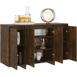 SUPERMARKET Buffet Chêne Fumé 120x41x75 Cm Aggloméré -Buffet et enfilade Soldes 63676177 3