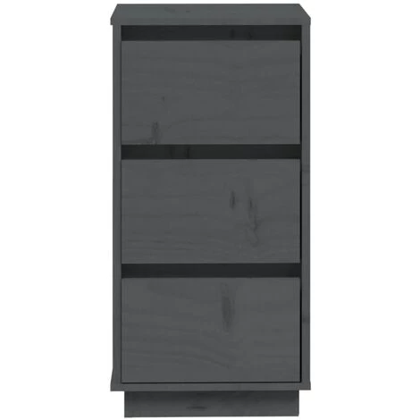 SUPERMARKET Buffets 2 Pcs Gris 32x34x75 Cm Bois Massif De Pin 4 SUPERMARKET Buffets 2 Pcs Gris 32x34x75 Cm Bois Massif De Pin – Image 4