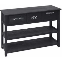 SUPERMARKET Buffet Noir 115 X 30 X 76 Cm Bois 7 SUPERMARKET Buffet Noir 115 X 30 X 76 Cm Bois -Buffet et enfilade Soldes 63676668 3