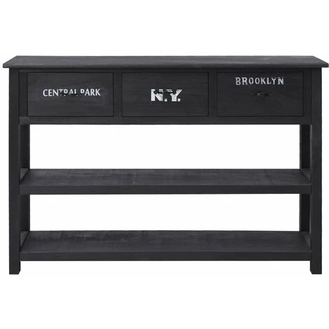 SUPERMARKET Buffet Noir 115 X 30 X 76 Cm Bois 4 SUPERMARKET Buffet Noir 115 X 30 X 76 Cm Bois – Image 4