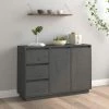 SUPERMARKET Buffet Gris 111x34x75 Cm Bois Massif De Pin