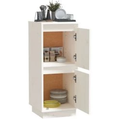SUPERMARKET Buffet Blanc 31,5x34x75 Cm Bois Massif De Pin SUHB-813382 -Buffet et enfilade Soldes 63676817 4