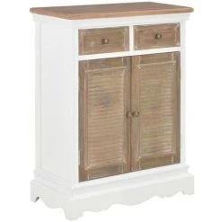 SUPERMARKET Buffet Blanc 60 X 30 X 80 Cm Bois Massif