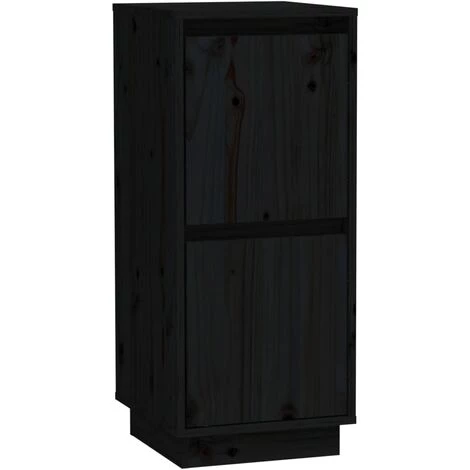 SUPERMARKET Buffet Noir 31,5x34x75 Cm Bois Massif De Pin SUHB-813388 2 SUPERMARKET Buffet Noir 31,5x34x75 Cm Bois Massif De Pin SUHB-813388 – Image 2