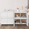 SUPERMARKET Buffets 2 Pcs Blanc Brillant 70x41x75 Cm Aggloméré