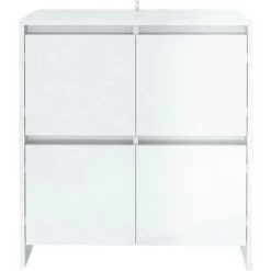SUPERMARKET Buffets 2 Pcs Blanc Brillant 70x41x75 Cm Aggloméré 7 SUPERMARKET Buffets 2 Pcs Blanc Brillant 70x41x75 Cm Aggloméré -Buffet et enfilade Soldes 63677796 3