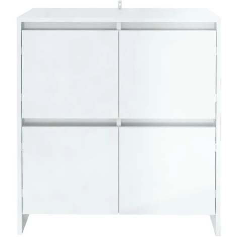 SUPERMARKET Buffets 2 Pcs Blanc Brillant 70x41x75 Cm Aggloméré 3 SUPERMARKET Buffets 2 Pcs Blanc Brillant 70x41x75 Cm Aggloméré – Image 3