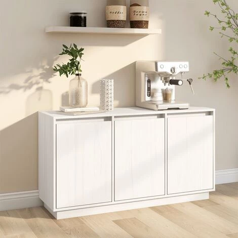 SUPERMARKET Buffet Blanc 111x34x60 Cm Bois Massif De Pin 1 SUPERMARKET Buffet Blanc 111x34x60 Cm Bois Massif De Pin