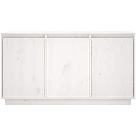 SUPERMARKET Buffet Blanc 111x34x60 Cm Bois Massif De Pin 3 SUPERMARKET Buffet Blanc 111x34x60 Cm Bois Massif De Pin – Image 3
