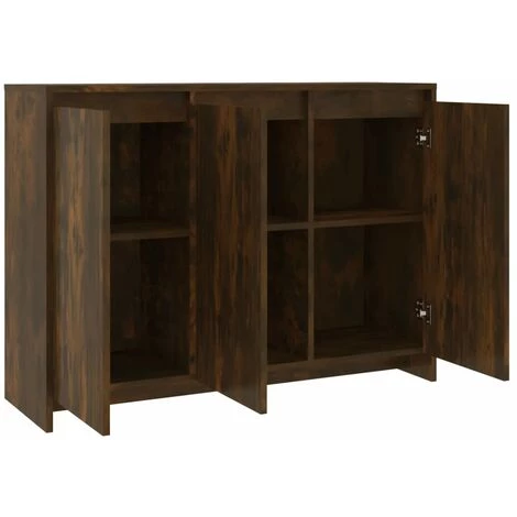 SUPERMARKET Buffet Chêne Fumé 102x33x75 Cm Aggloméré 5 SUPERMARKET Buffet Chêne Fumé 102x33x75 Cm Aggloméré – Image 5