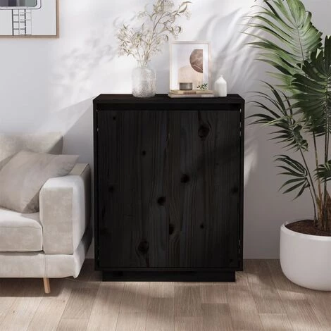 SUPERMARKET Buffet Noir 60x34x75 Cm Bois Massif De Pin SUHB-813349 1 SUPERMARKET Buffet Noir 60x34x75 Cm Bois Massif De Pin SUHB-813349