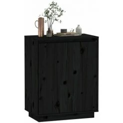 SUPERMARKET Buffet Noir 60x34x75 Cm Bois Massif De Pin SUHB-813349 8 SUPERMARKET Buffet Noir 60x34x75 Cm Bois Massif De Pin SUHB-813349 -Buffet et enfilade Soldes 63678958 4