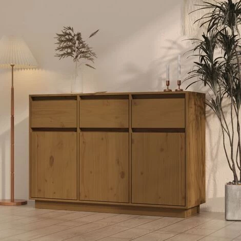 SUPERMARKET Buffet Marron Miel 110x34x75 Cm Bois Massif De Pin 1 SUPERMARKET Buffet Marron Miel 110x34x75 Cm Bois Massif De Pin